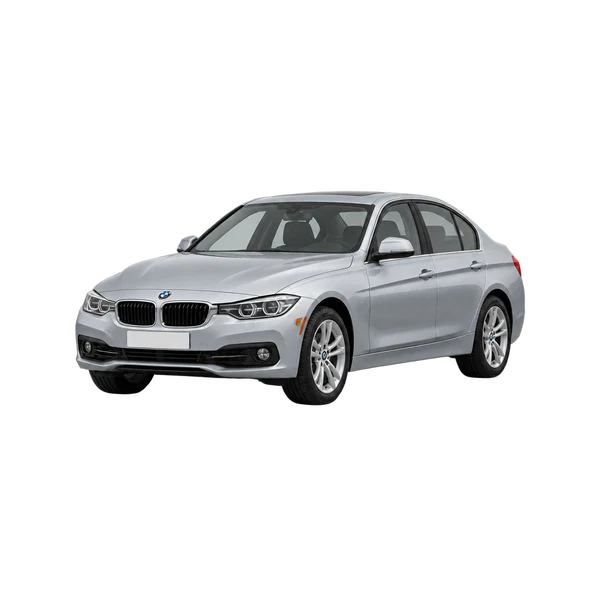 2016 BMW 320i in Silber, Ansicht: Dreiviertelansicht vorne (nach links gerichtet)