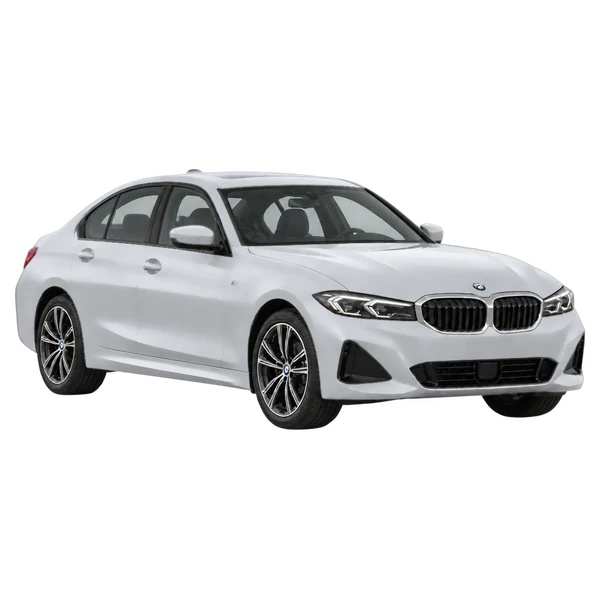 2026 BMW 320i in Silber, Ansicht: Dreiviertelansicht vorne (nach rechts)