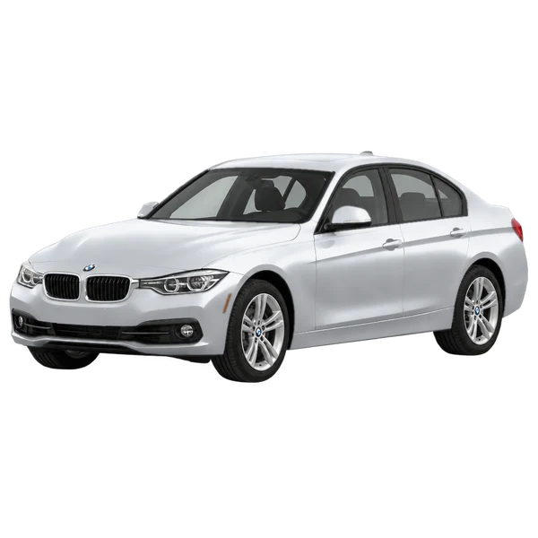 2018 BMW 328d in Silber, Ansicht: Dreiviertelansicht vorne (nach links gerichtet)