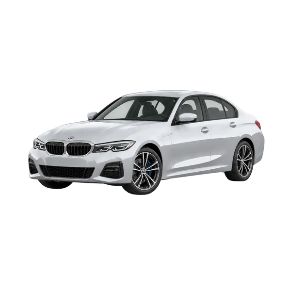 BMW 330E Xdrive 2022 argent, vue trois-quarts avant (orienté vers la gauche)