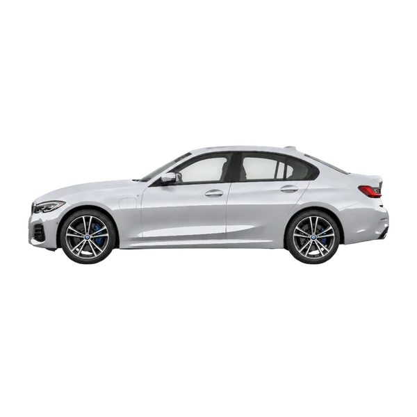 BMW 330E Xdrive 2022 argent, vue côté (vers la gauche)
