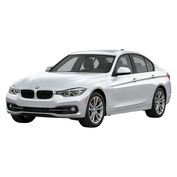 2016 BMW 330e in Silber, Ansicht: Dreiviertelansicht vorne (nach links gerichtet)