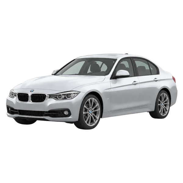 2017 BMW 330e in Silber, Ansicht: Dreiviertelansicht vorne (nach links gerichtet)