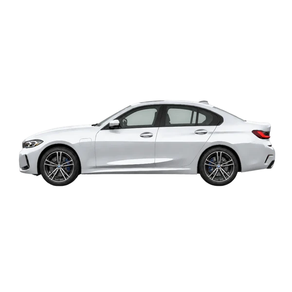 2023 BMW 330e in Silber, Ansicht: Seite (nach links gerichtet)