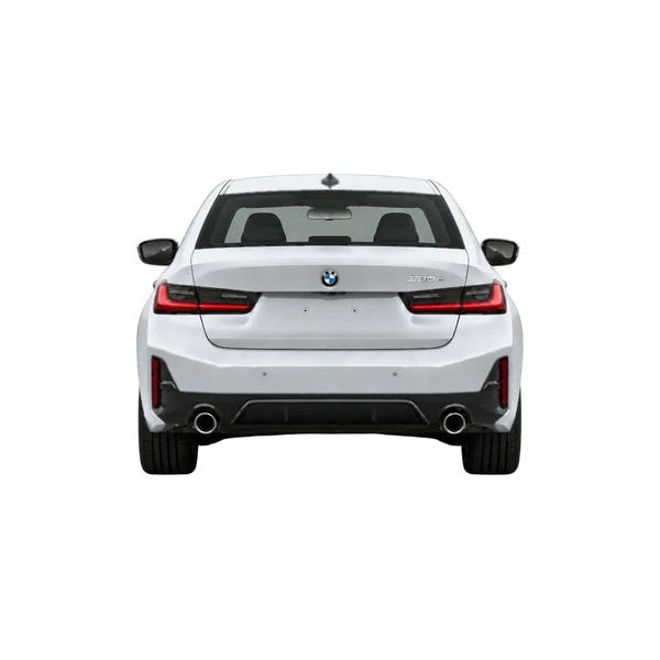 2026 BMW 330e in Silber, Ansicht: Heck