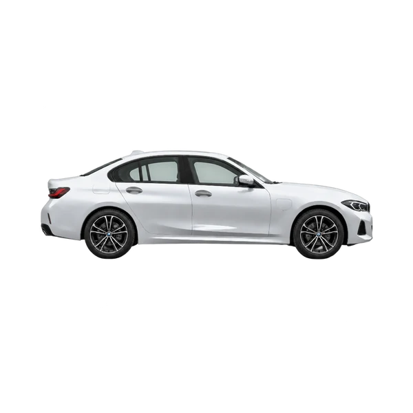 2026 BMW 330e in Silber, Ansicht: Seite (nach rechts gewandt)