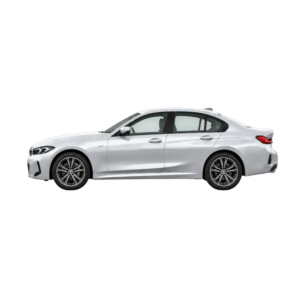 BMW 330I Xdrive 2026 argent, vue côté (vers la gauche)