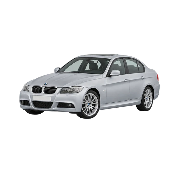 BMW 335d 2010 باللون فضي، منظر منظر أمامي بزاوية ثلاثة أرباع (متجه لليسار)