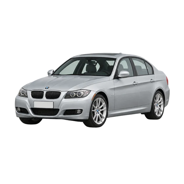 BMW 335i 2010 باللون فضي، منظر منظر أمامي بزاوية ثلاثة أرباع (متجه لليسار)