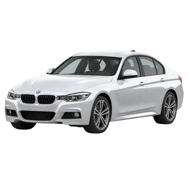 BMW 340i 2016 en plateado, vista frontal tres cuartos (hacia la izquierda)