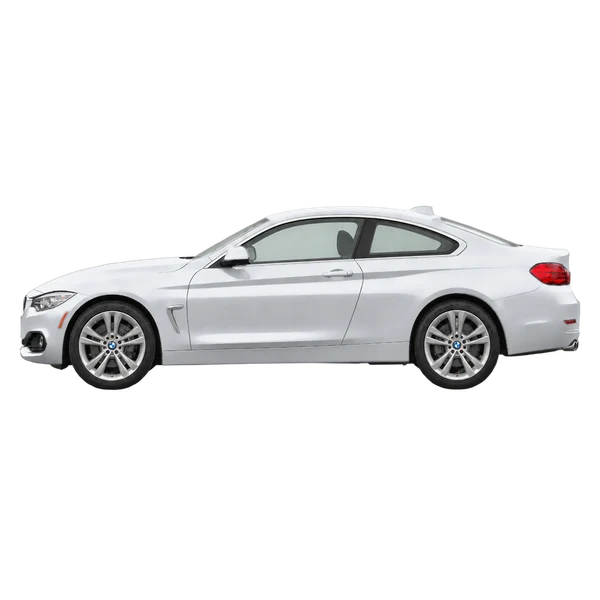 BMW 4 Series 2016 prata, vista lateral (voltada para a esquerda)