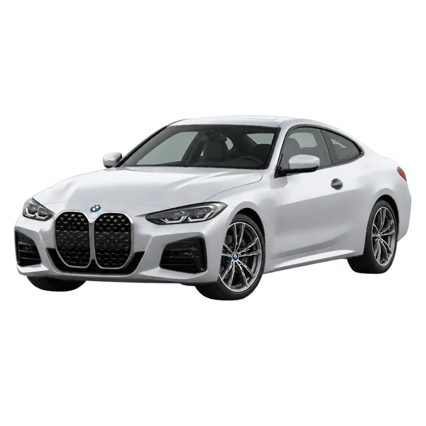 2021 BMW 420I in Silber, Ansicht: Dreiviertelansicht vorne (nach links gerichtet)