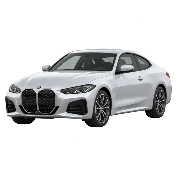 2022 BMW 420I in Silber, Ansicht: Dreiviertelansicht vorne (nach links gerichtet)