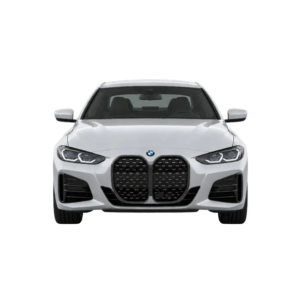 BMW 430i 2024 en plateado, vista frontal