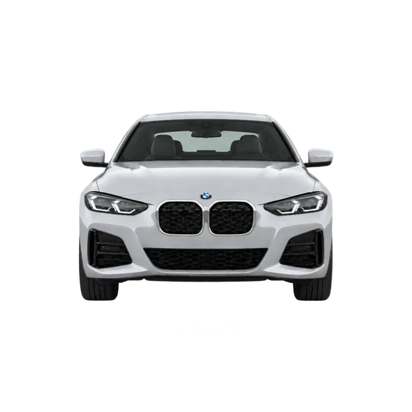 BMW 430i 2026 en plateado, vista frontal