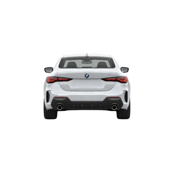 BMW 430i 2026 en plateado, vista trasera