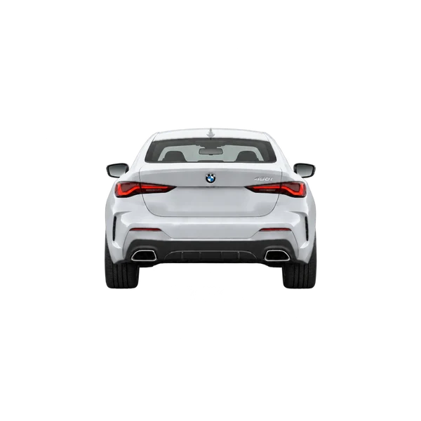 BMW 430i 2027 en plateado, vista trasera