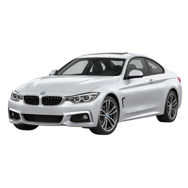 BMW 440i 2019 باللون فضي، منظر منظر أمامي بزاوية ثلاثة أرباع (متجه لليسار)