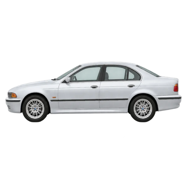BMW 5 Series 1997 prata, vista lateral (voltada para a esquerda)