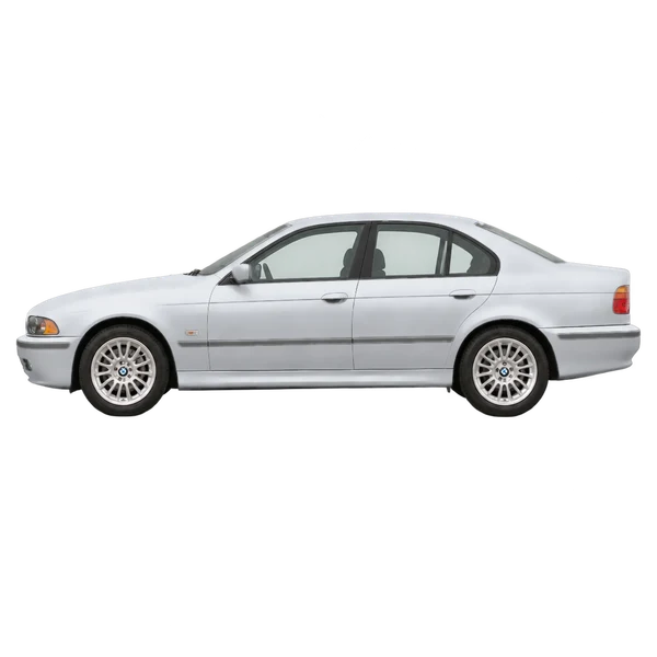 BMW 5 Series 2001 prata, vista lateral (voltada para a esquerda)