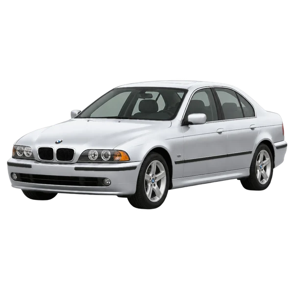 シルバーの2003 BMW 5 Series（フロントスリークォーター(左向き)ビュー）