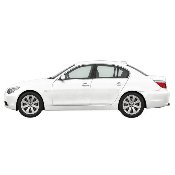 BMW 5 Series 2006 blanc, vue côté (vers la gauche)