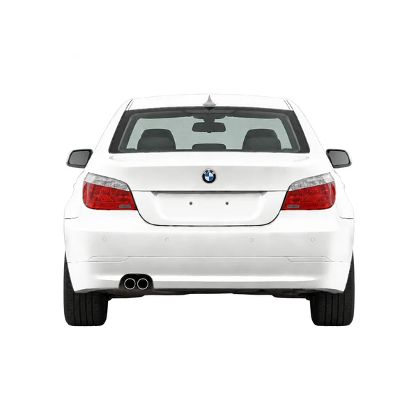 BMW 5 Series 2007 باللون أبيض، منظر من الخلف