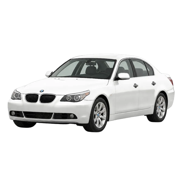 2008 BMW 5 Series in weiß, Ansicht: Dreiviertelansicht vorne (nach links gerichtet)