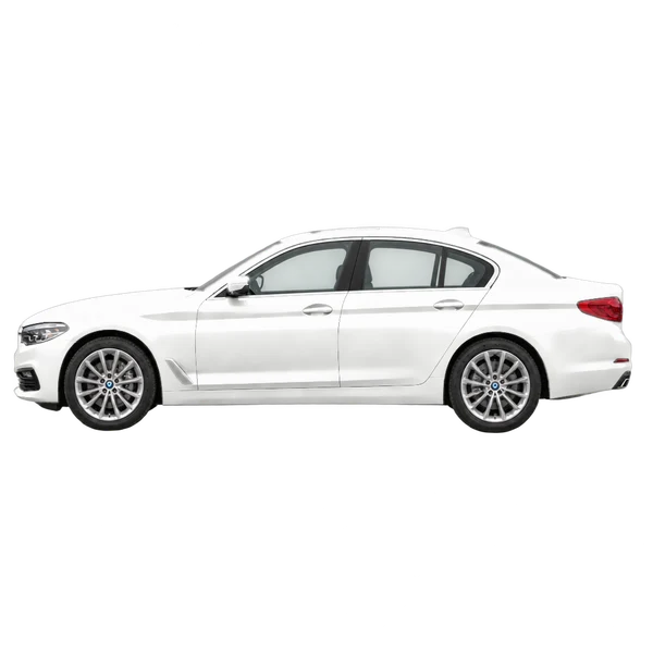ホワイトの2017 BMW 5 Series（側面（左向き）ビュー）