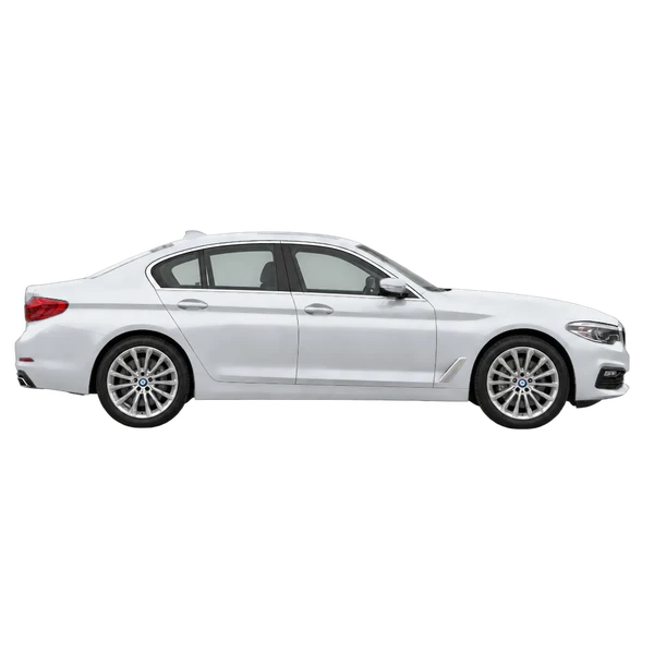 BMW 5 Series 2019 باللون فضي، منظر منظر جانبي (باتجاه اليمين)