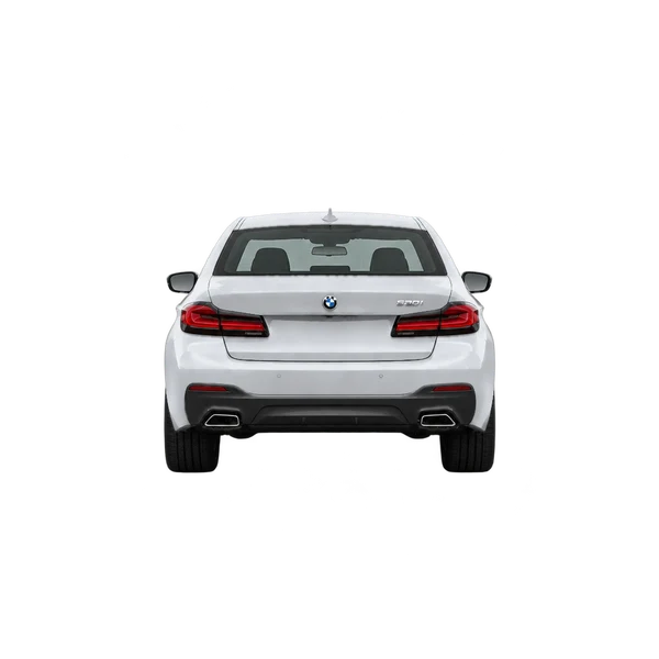 2021 BMW 5 Series in Silber, Ansicht: Heck