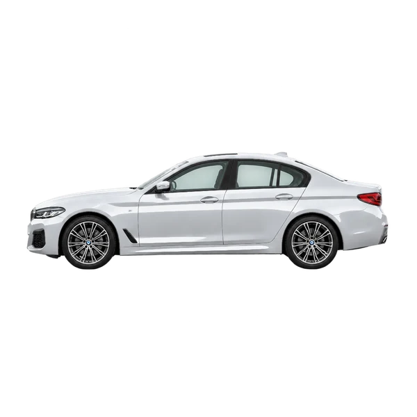 2021 BMW 5 Series in Silber, Ansicht: Seite (nach links gerichtet)
