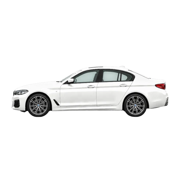 ホワイトの2021 BMW 5 Series（側面（左向き）ビュー）