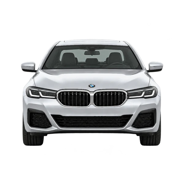 シルバーの2024 BMW 5 Series（正面ビュー）