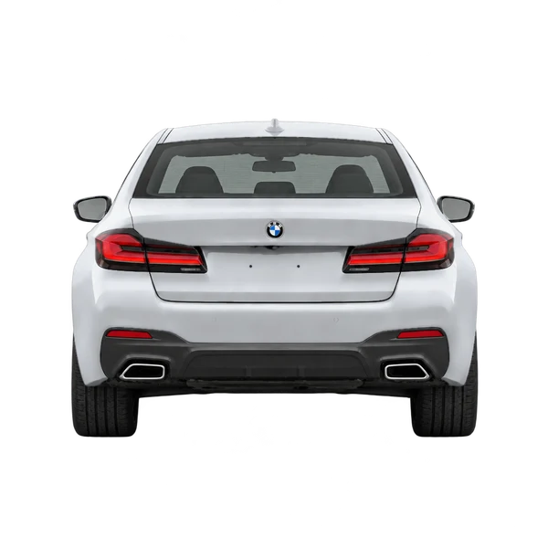 2026 BMW 5 Series in Silber, Ansicht: Heck
