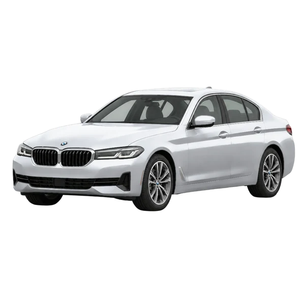BMW 520I 2021 argent, vue trois-quarts avant (orienté vers la gauche)