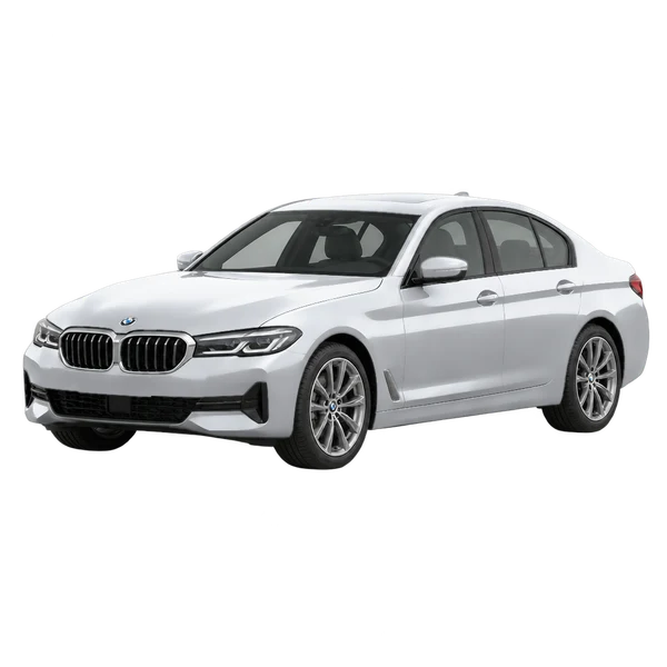BMW 520I 2022 argent, vue trois-quarts avant (orienté vers la gauche)