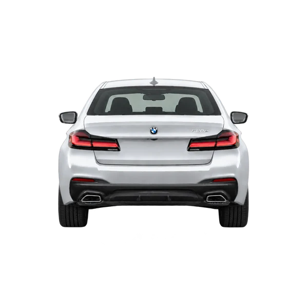 BMW 530e 2022 en plateado, vista trasera