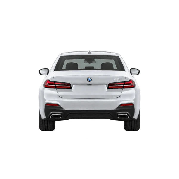 BMW 530e 2024 prata, vista traseira