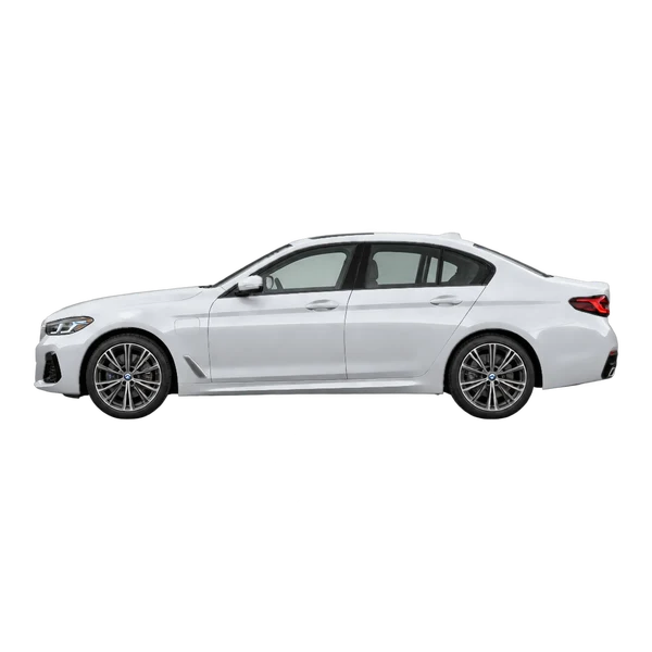 BMW 530e 2024 prata, vista lateral (voltada para a esquerda)