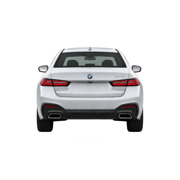 BMW 530e 2025 prata, vista traseira