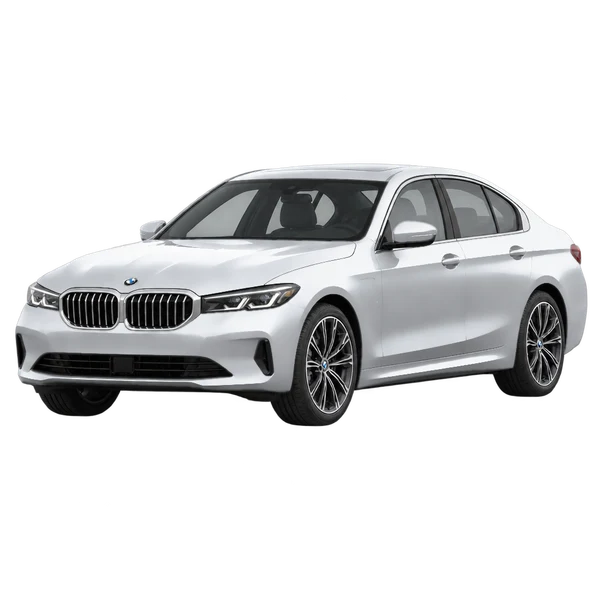 BMW 530e 2026 prata, vista dianteira em três quartos (voltada para a esquerda)