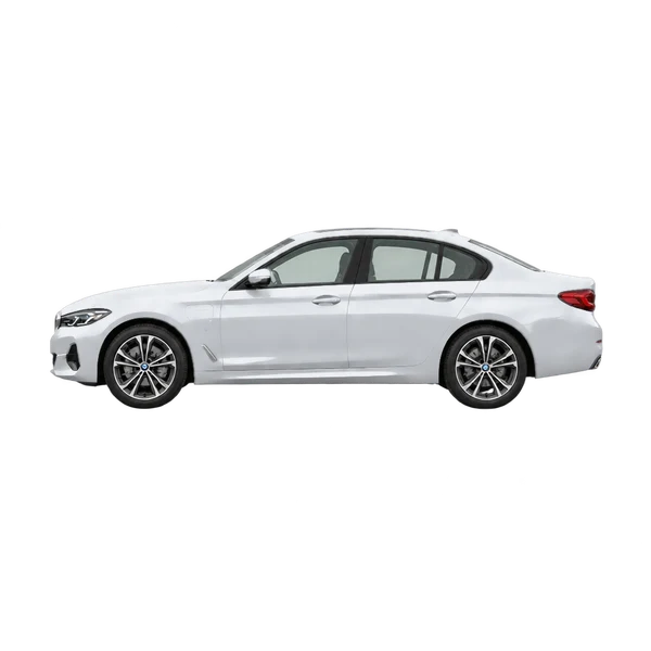 BMW 530e 2026 prata, vista lateral (voltada para a esquerda)