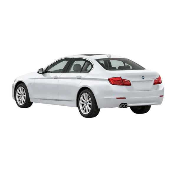 silver 2013 BMW 530i rear three-quarter (facing left) view