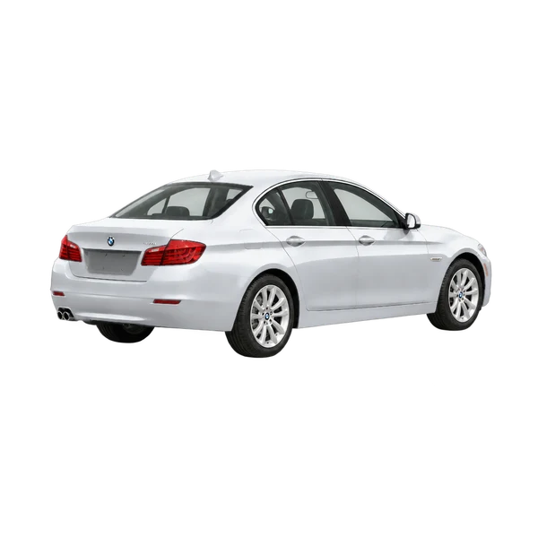 silver 2013 BMW 530i rear three-quarter (facing right) view