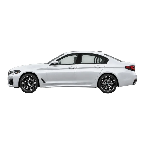 2022 BMW 530i in Silber, Ansicht: Seite (nach links gerichtet)