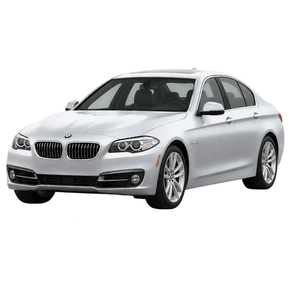 2013 BMW 535 in Silber, Ansicht: Dreiviertelansicht vorne (nach links gerichtet)