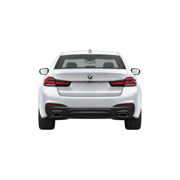 2025 BMW 540i in Silber, Ansicht: Heck