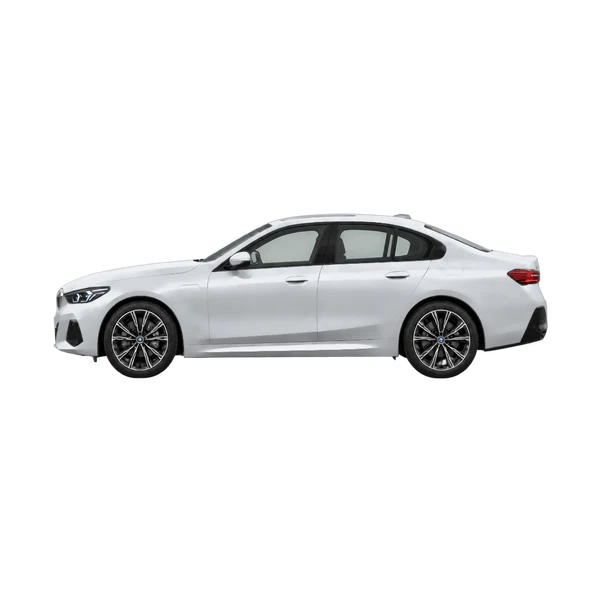 2026 BMW 550E Xdrive in Silber, Ansicht: Seite (nach links gerichtet)