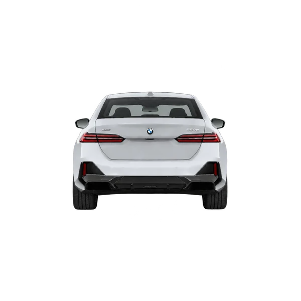 2025 BMW 550e in Silber, Ansicht: Heck